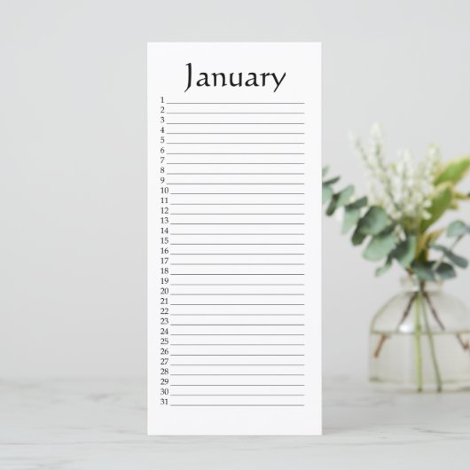 Perpetual Calendar January (Standing Front)