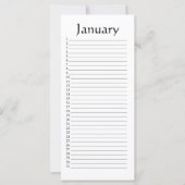 Perpetual Calendar January (Front)