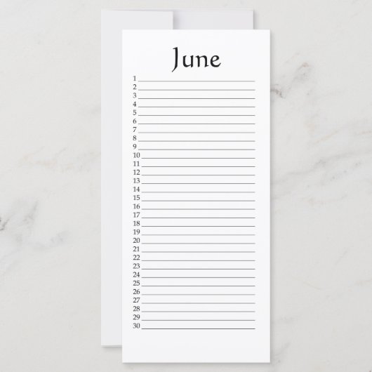 Perpetual Calendar June (Front)