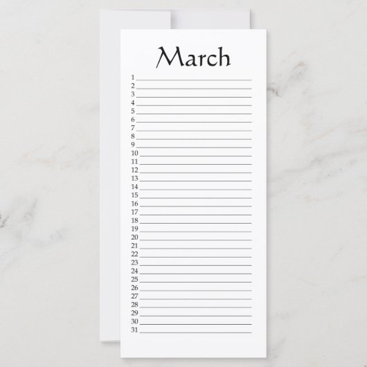 Perpetual Calendar March (Front)