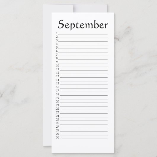 Perpetual Calendar September Habakkuk 3:4 (Front)