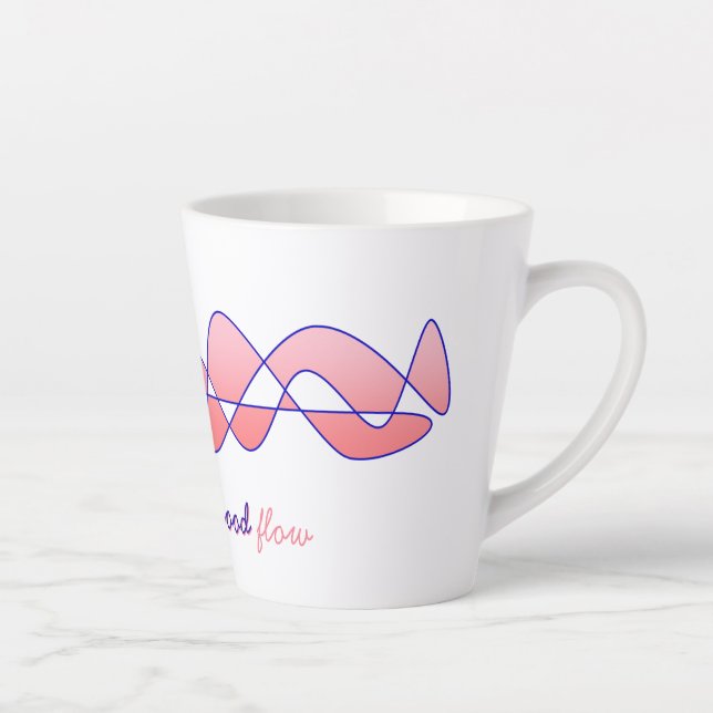 Perpetual "Go with the good flow" Pink Indigo Latte Mug (Right)