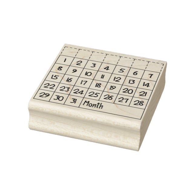 Perpetual Monthly Calendar for Bujo Wood Art Stamp (Stamp)