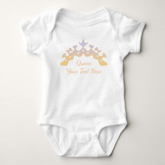 Perpetual Queen Crown Yellow Purple Customizable Baby Bodysuit