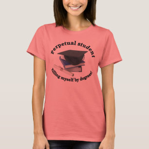 perpetual student 2 Ladies Ringer shirt