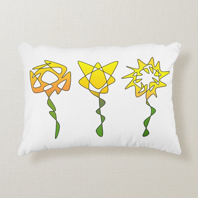 Perpetual Yellow Flower Art Accent Pillow (Front)