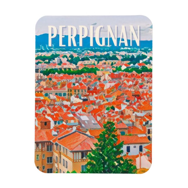 Perpignan Photo Vintage  Magnet (Vertical)