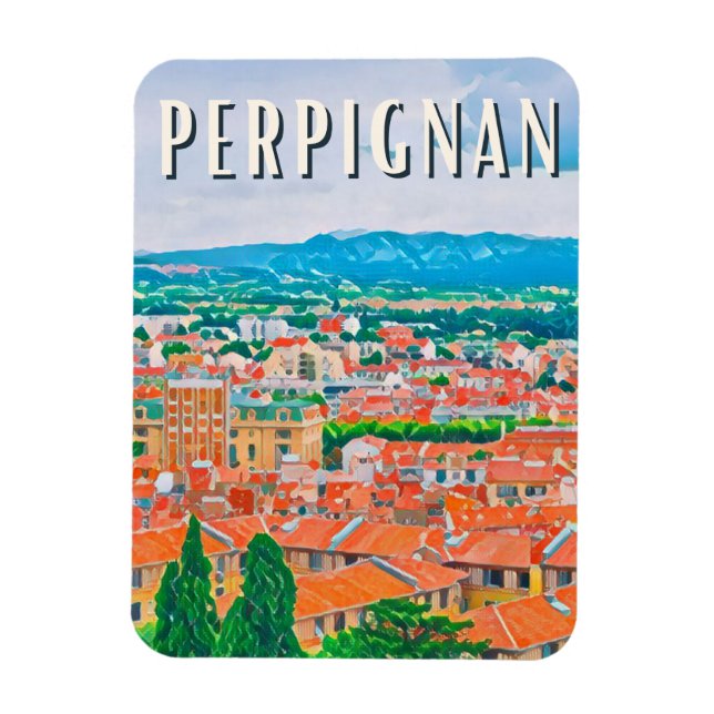 Perpignan Photo Vintage  Magnet (Vertical)