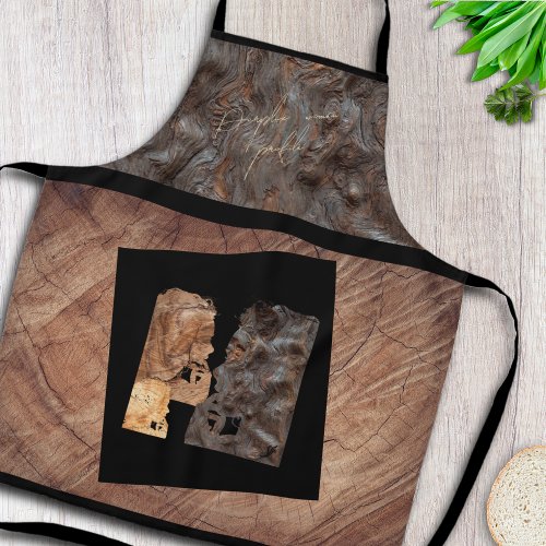 Perplex woman profile _ wood apron