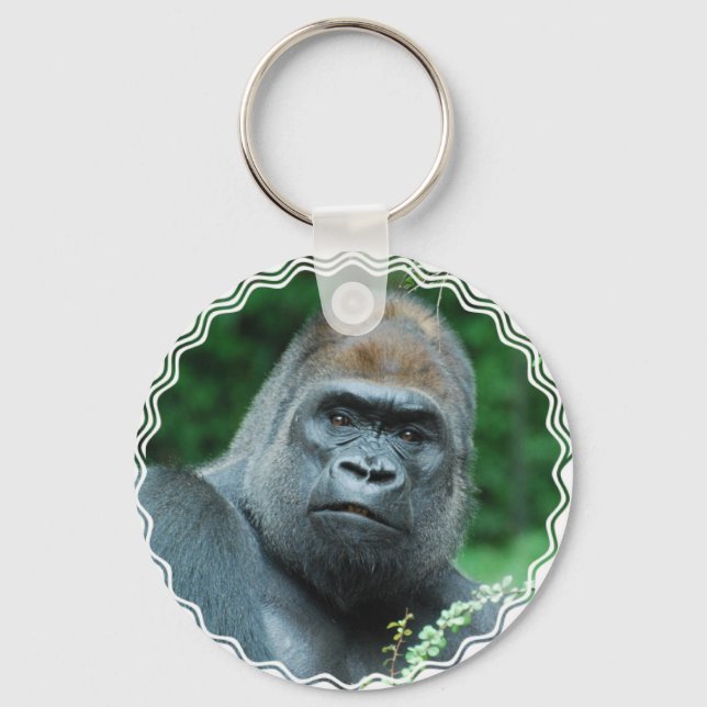Perplexed Gorilla Keychain (Front)