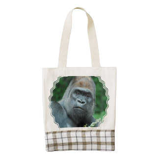 Perplexed Gorilla Zazzle HEART Tote Bag