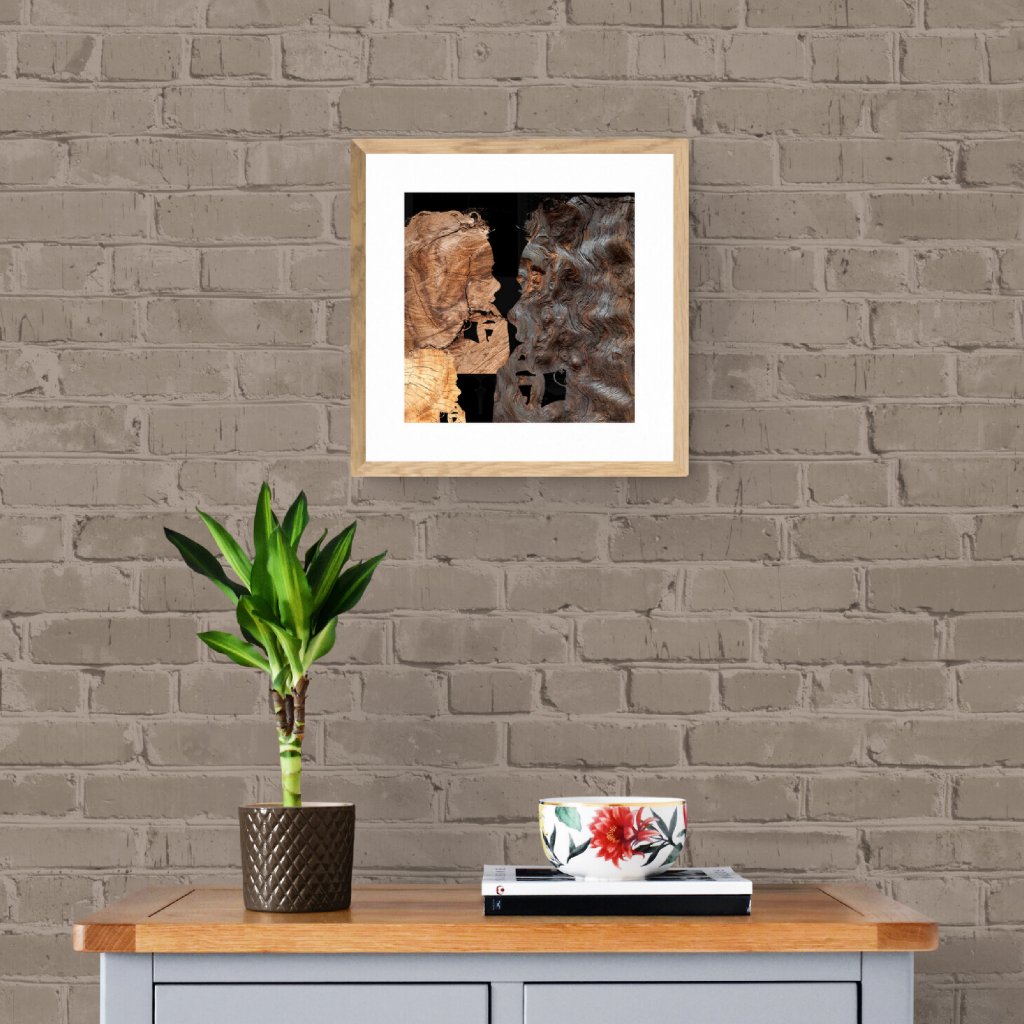 Perplexed woman profile - Wood