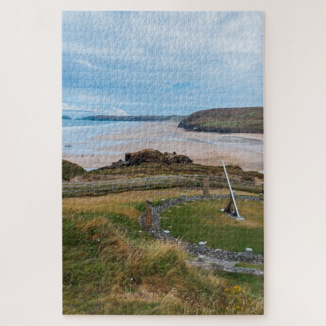 Perranporth Beach and Millennium Sundial Jigsaw Puzzle (Vertical)