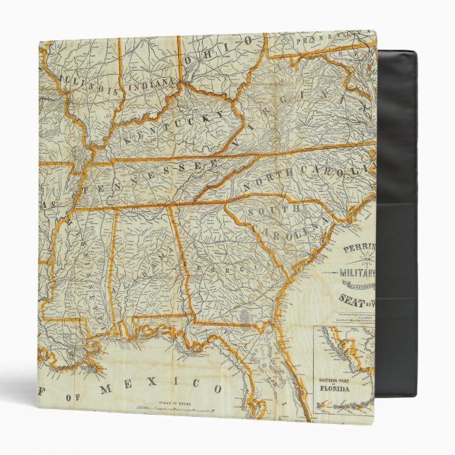 Perrine's New Topographical War Map 3 Ring Binder (Front/Inside)