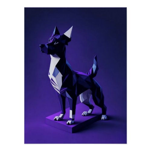 Perro Low Poly Poster