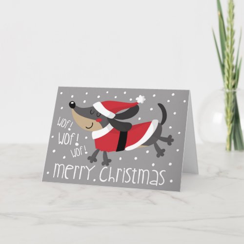 Perro salchicha Noel Dachshund Santa Card