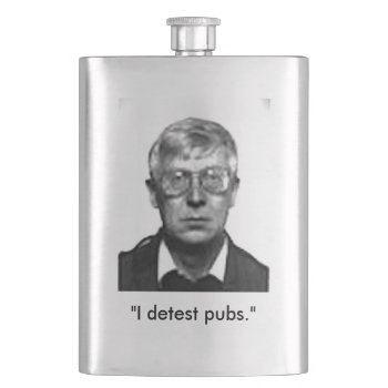 Perry Anderson Detests Pubs Flask by zazzletheory at Zazzle