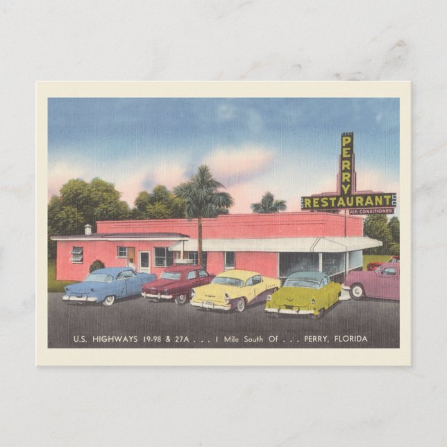 Perry, Florida vintage Perry Restaurant Postcard (Front)