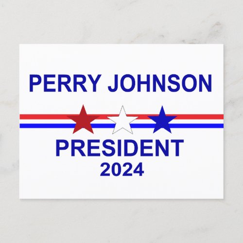 Perry Johnson President 2024 Postcard