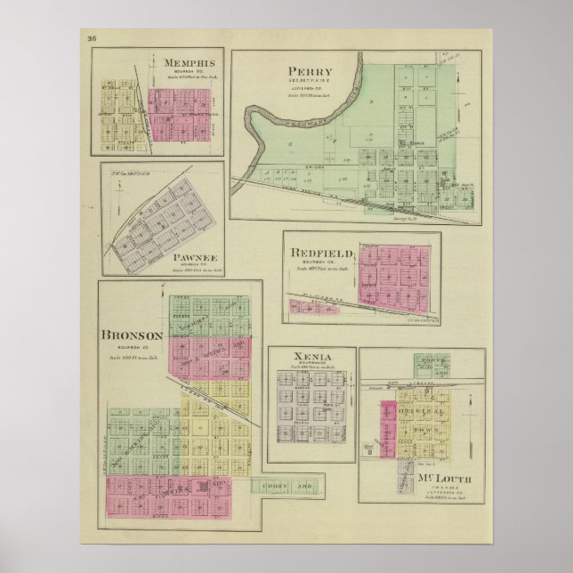 Perry, Memphis, Pawnee, Bronson, Redfield, Kansas Poster (Front)
