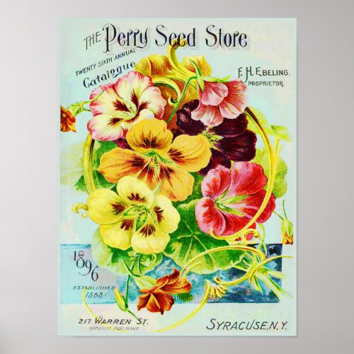 Perry Seed Store Vintage Advertisement Poster