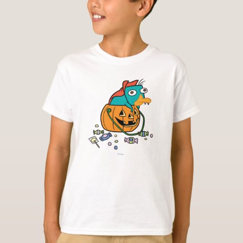 Perry the Platypus in Pumpkin T_Shirt