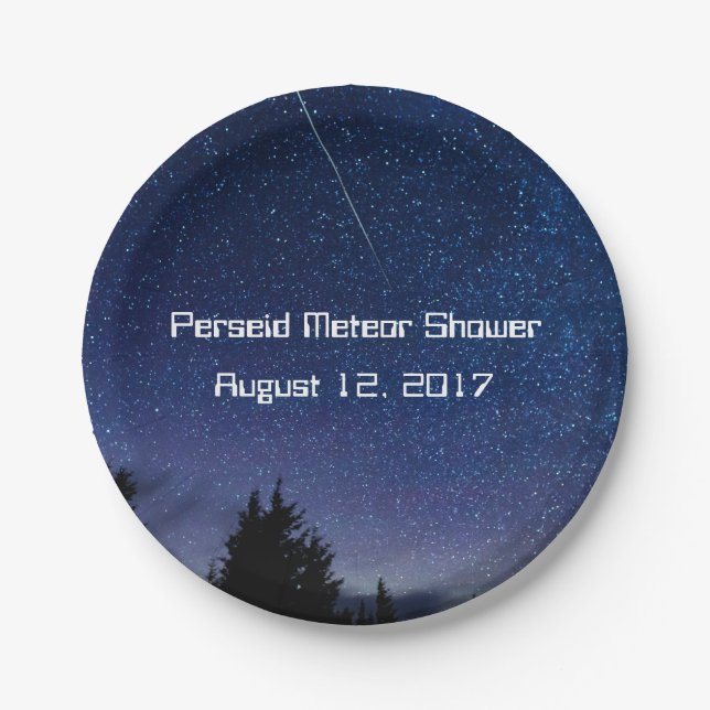 Perseid Meteor Shower 2017 Paper Plates (Front)