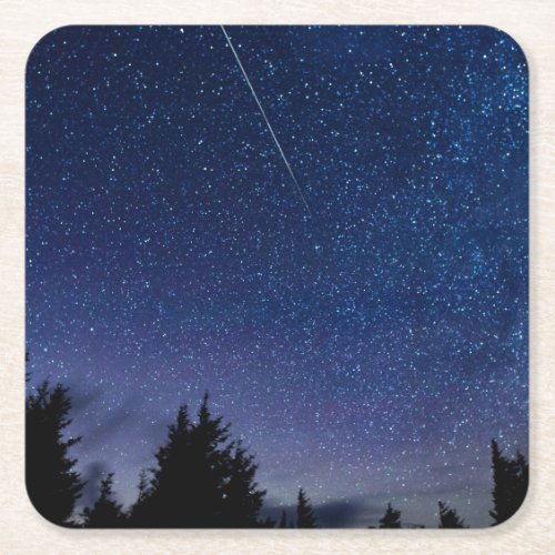 Perseid Meteor Shower Square Paper Coaster