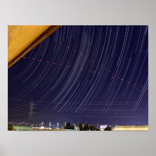 Perseid Meteor Shower Star Trail Poster