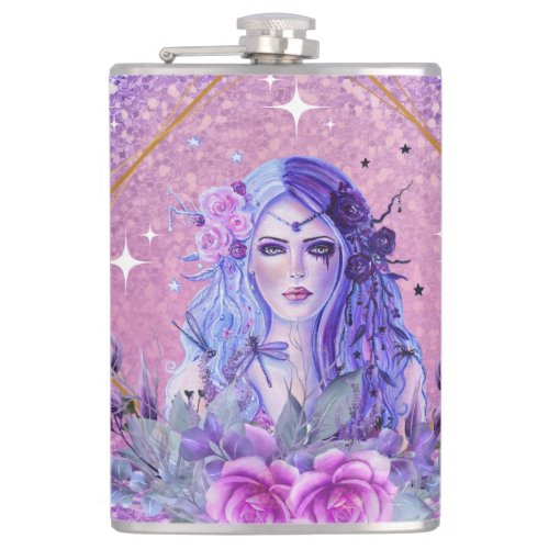 Persephone goddess art by Renee Thermal Tumbler Flask