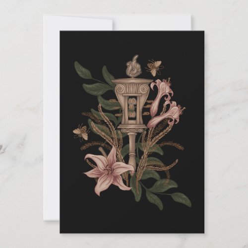 Persephone Sistrum on the Field of Lilies and Corn Holiday Card