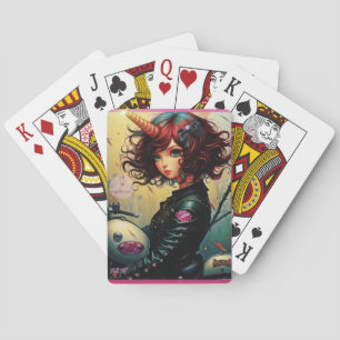 Persephone Unicorn Biker Playing Cards