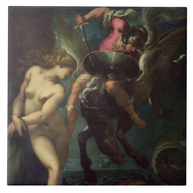 Perseus and Andromeda, c.1610 (oil on canvas) Tile (Front)