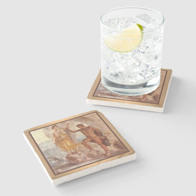 Perseus and Andromeda Stone Coaster (Side)