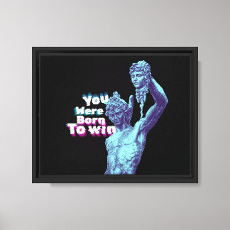 Perseus and Medusa Vaporwave Aesthetic Motivationa Canvas Print