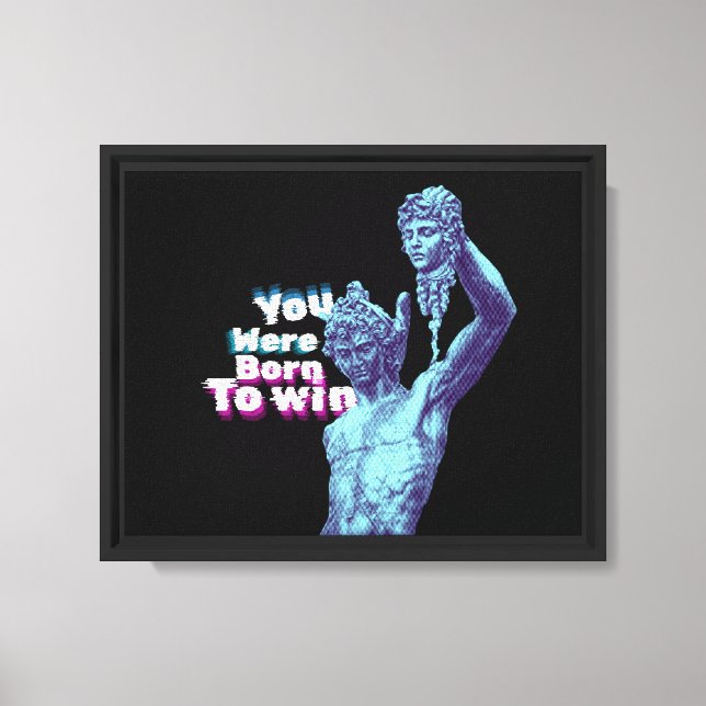 Perseus and Medusa Vaporwave Aesthetic Motivationa Canvas Print (Front)