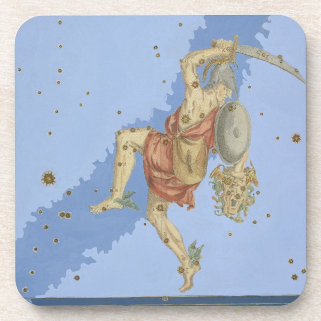 Perseus with the head of Medusa, from 'Uranometria Beverage Coaster (Front)