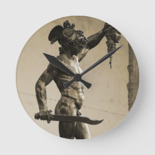 Perseus with the head of Medusa Round Clock
