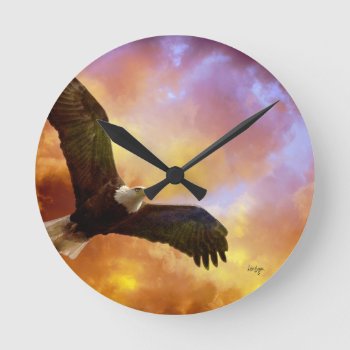 Perseverance American Eagle Clock From Lois Bryan by LoisBryan at Zazzle