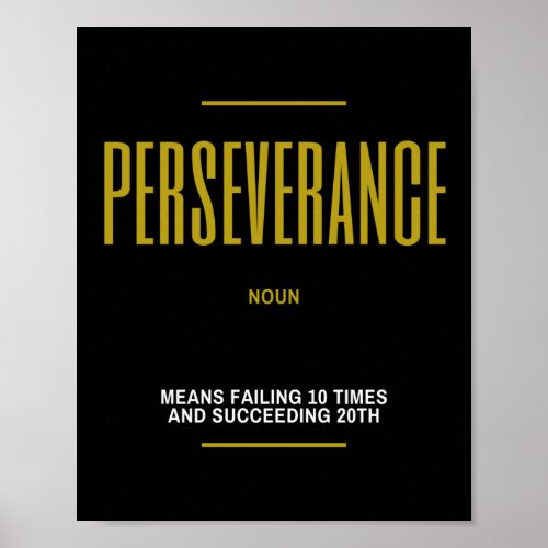 Perseverance Inspirational Quote On Success Poster