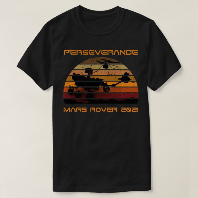 Perseverance Mars Rover 2021 Ingenuity Retro Vinta T-Shirt (Design Front)