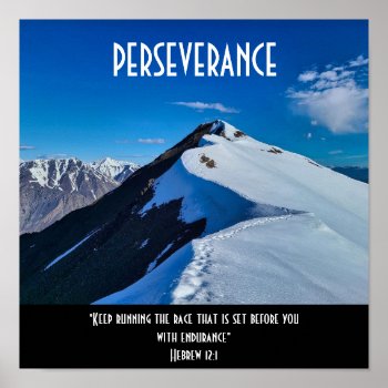 Perseverance Motivational Scripture Poster by seashell2 at Zazzle