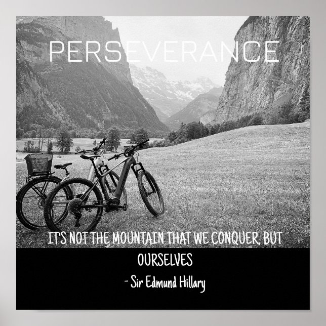 Perseverance Mountains and Cycling Switzerland Poster (Front)