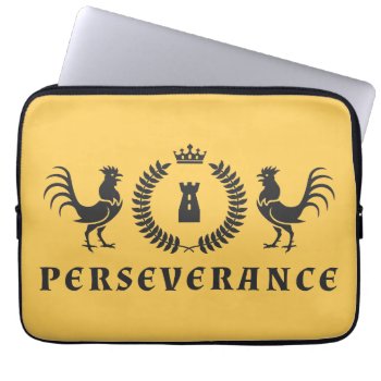 Perseverance Roosters Blazon Laptop Sleeve by LVMENES at Zazzle