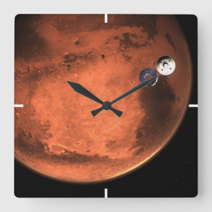 Perseverance Rover Casting Off Its Cruise Stage. Square Wall Clock