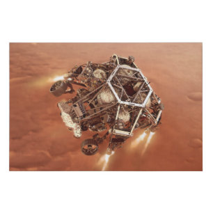Perseverance Rover Firing Up Descent Stage Engines Faux Canvas Print