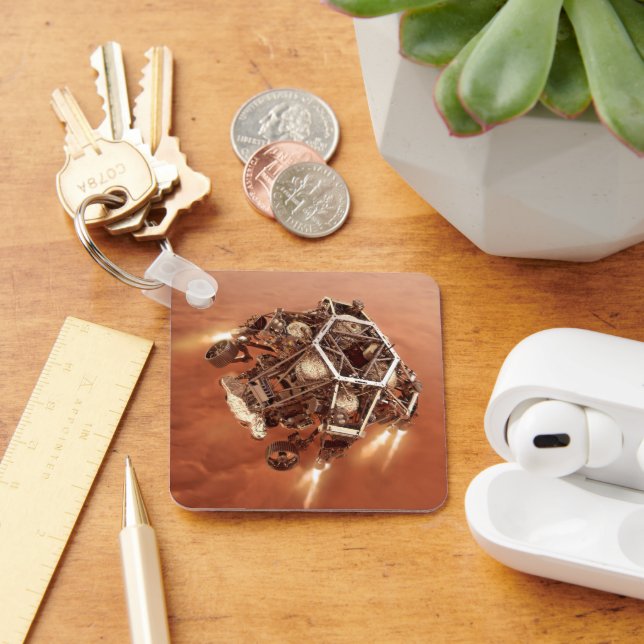 Perseverance Rover Firing Up Descent Stage Engines Keychain (Desk)
