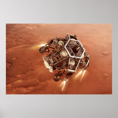 Perseverance Rover Firing Up Descent Stage Engines Poster