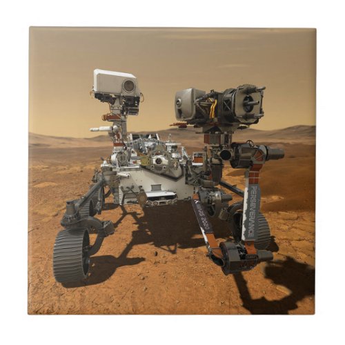 Perseverance Rover Operating On Surface Of Mars Ceramic Tile