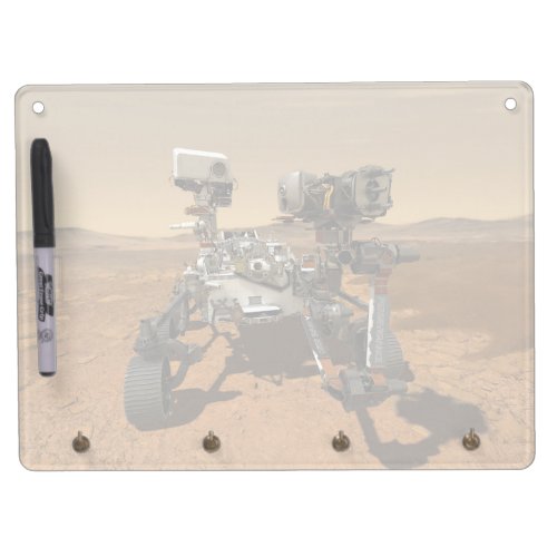 Perseverance Rover Operating On Surface Of Mars Dry Erase Board With Keychain Holder